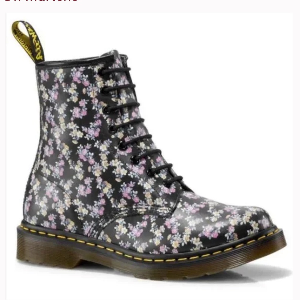 Dr Martens 1460 W Mini Tydee Floral AW004 Boots, Sz 7